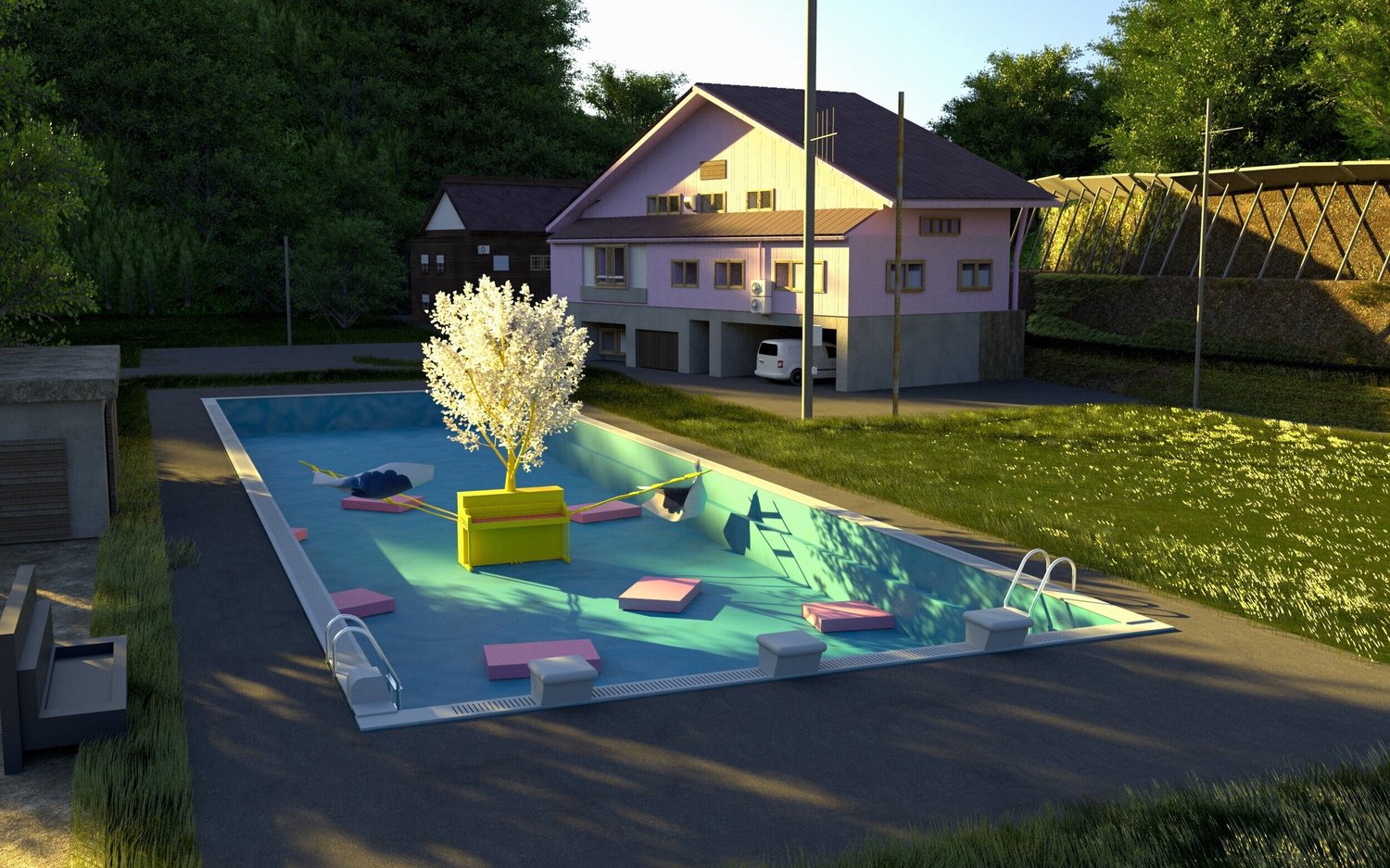 pool piano render